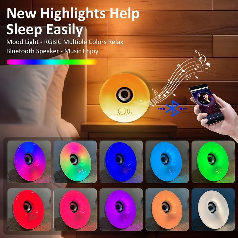 Bluetooth Speaker Wake Up Light Alarm Clock
